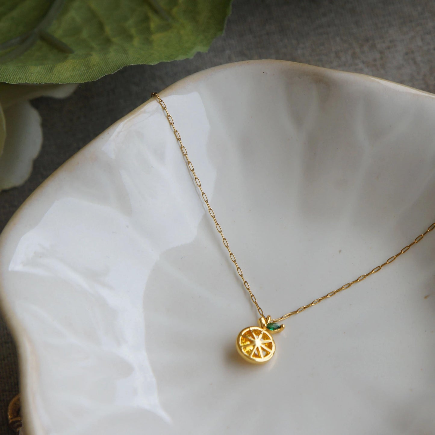 Gold Lemon Fruit Necklace Charm, Tiny Citrus Pendant, Cute Lemon Gift, Dainty Jewelry, Minimalist, Gift for Her