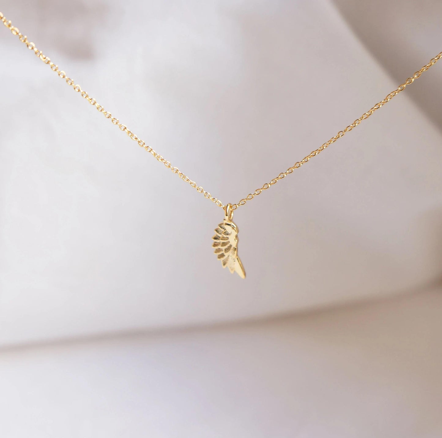 Tiny Wing Necklace Ultra Dainty Gold Angel Feather Necklace Delicate Spiritual Gift Tiny Charm Necklace Gift for Mom Friendship Necklace