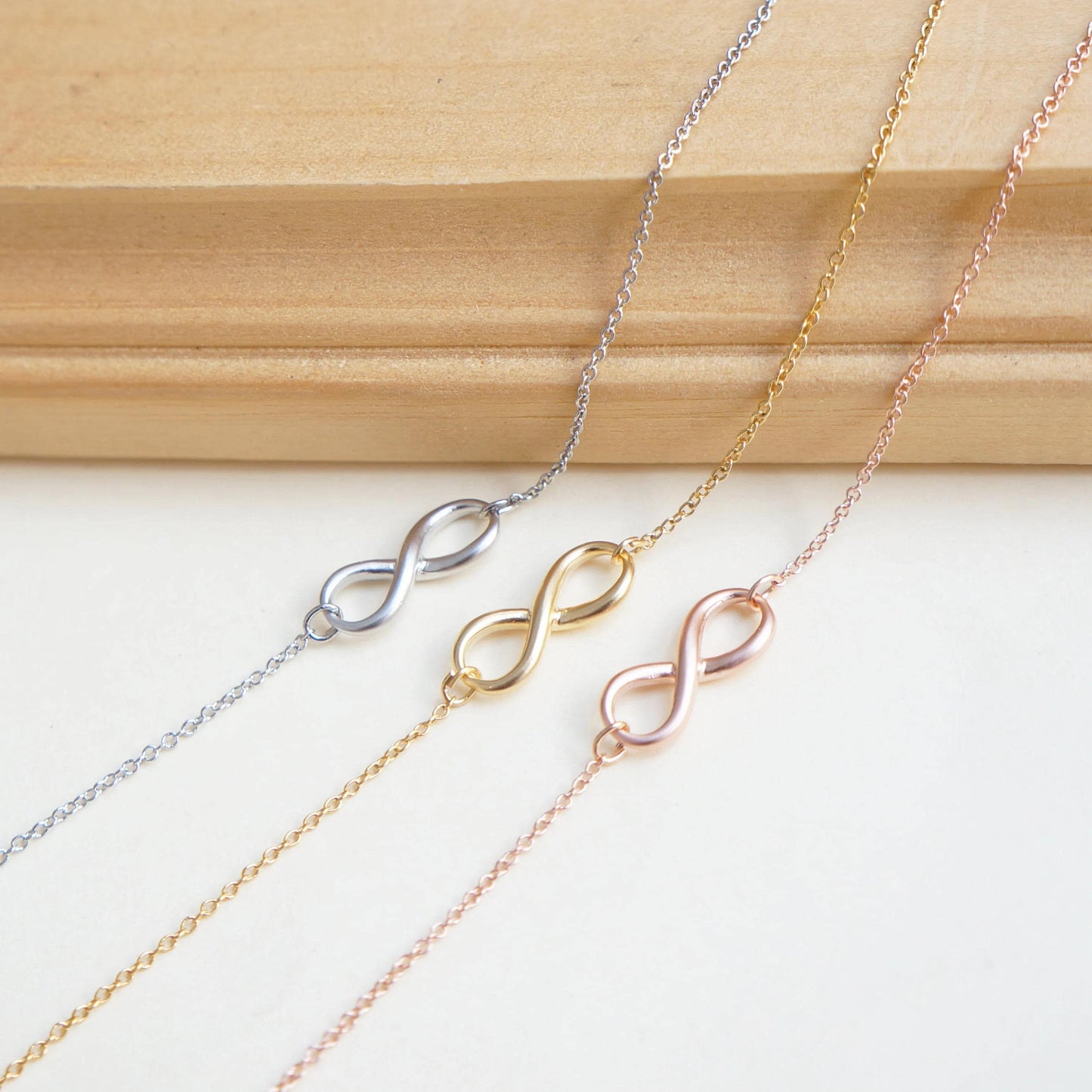 Tiny Infinity Necklace Layering Necklace Sisters Necklace Mother Daughter Always Together Necklace Infinity Link Necklace