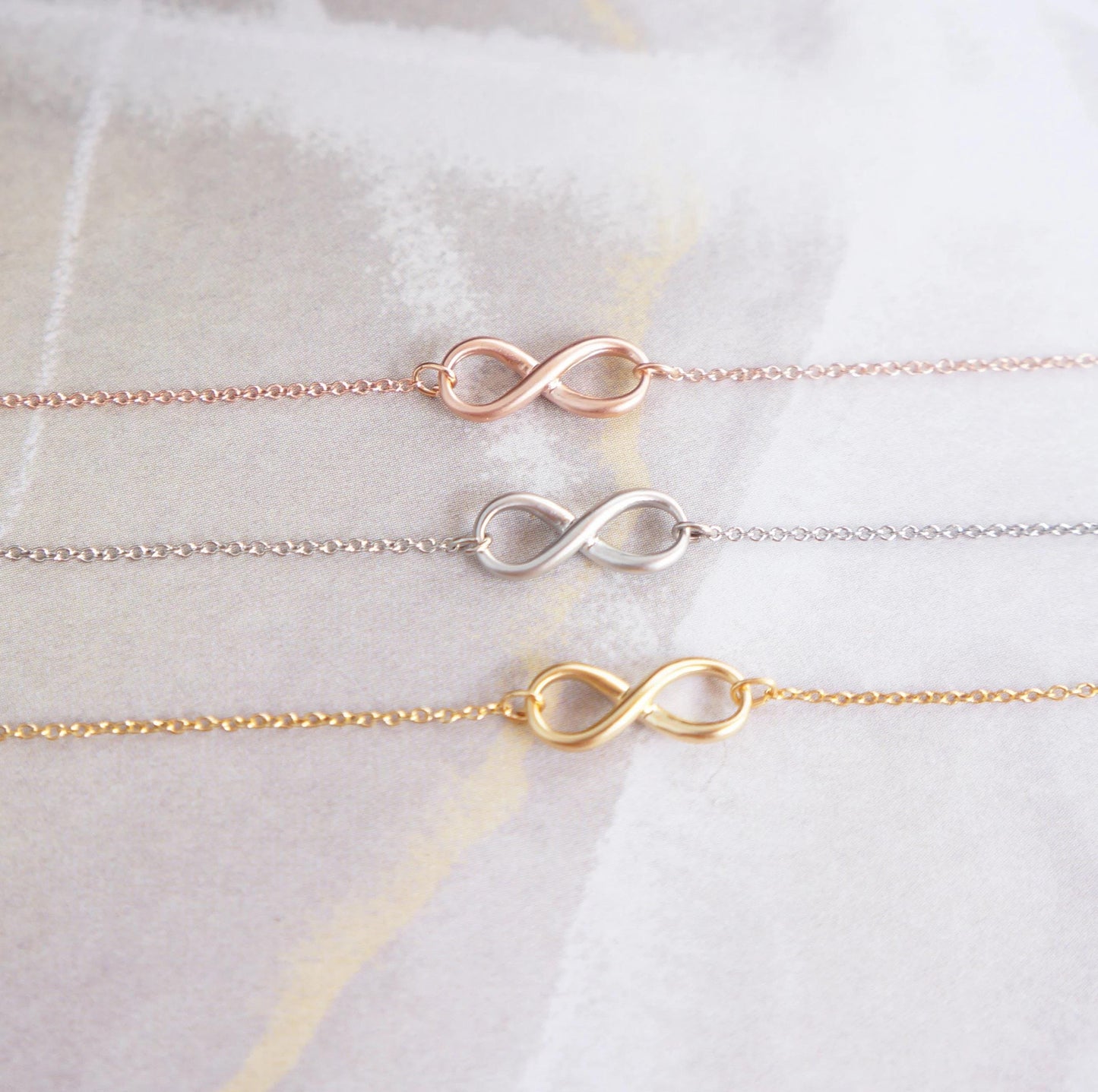 Tiny Infinity Necklace Layering Necklace Sisters Necklace Mother Daughter Always Together Necklace Infinity Link Necklace