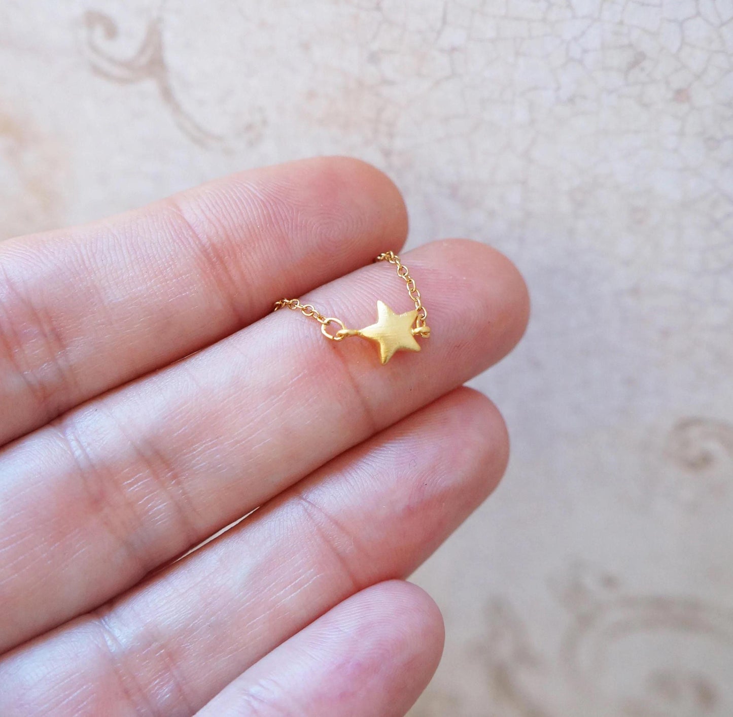 Tiny Gold Star Necklace Puffy Star Delicate Necklace Gift for Women Dainty Boho Necklace Best Friend Gift Tiny Charm Necklace