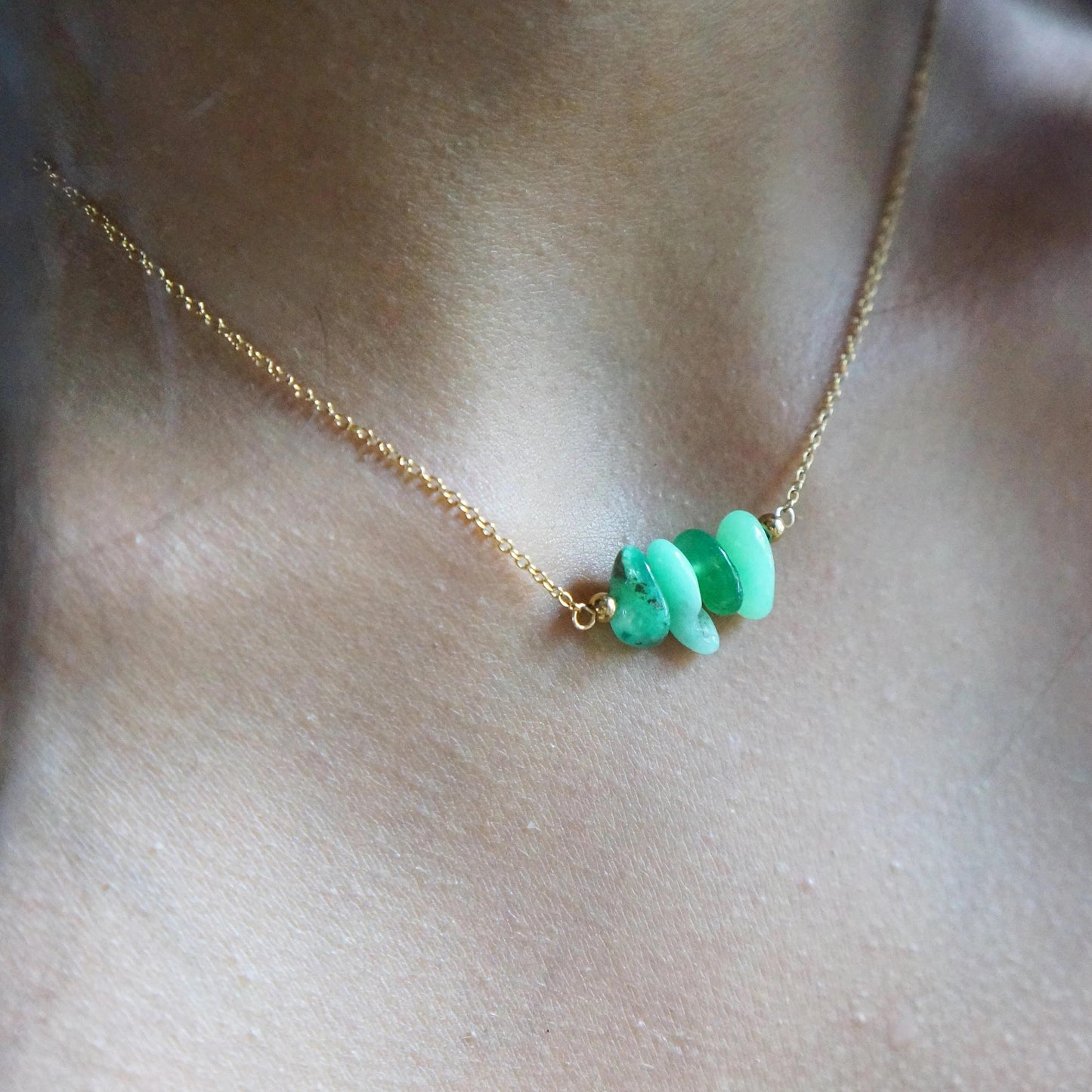 Chrysoprase Necklace Raw Crystal