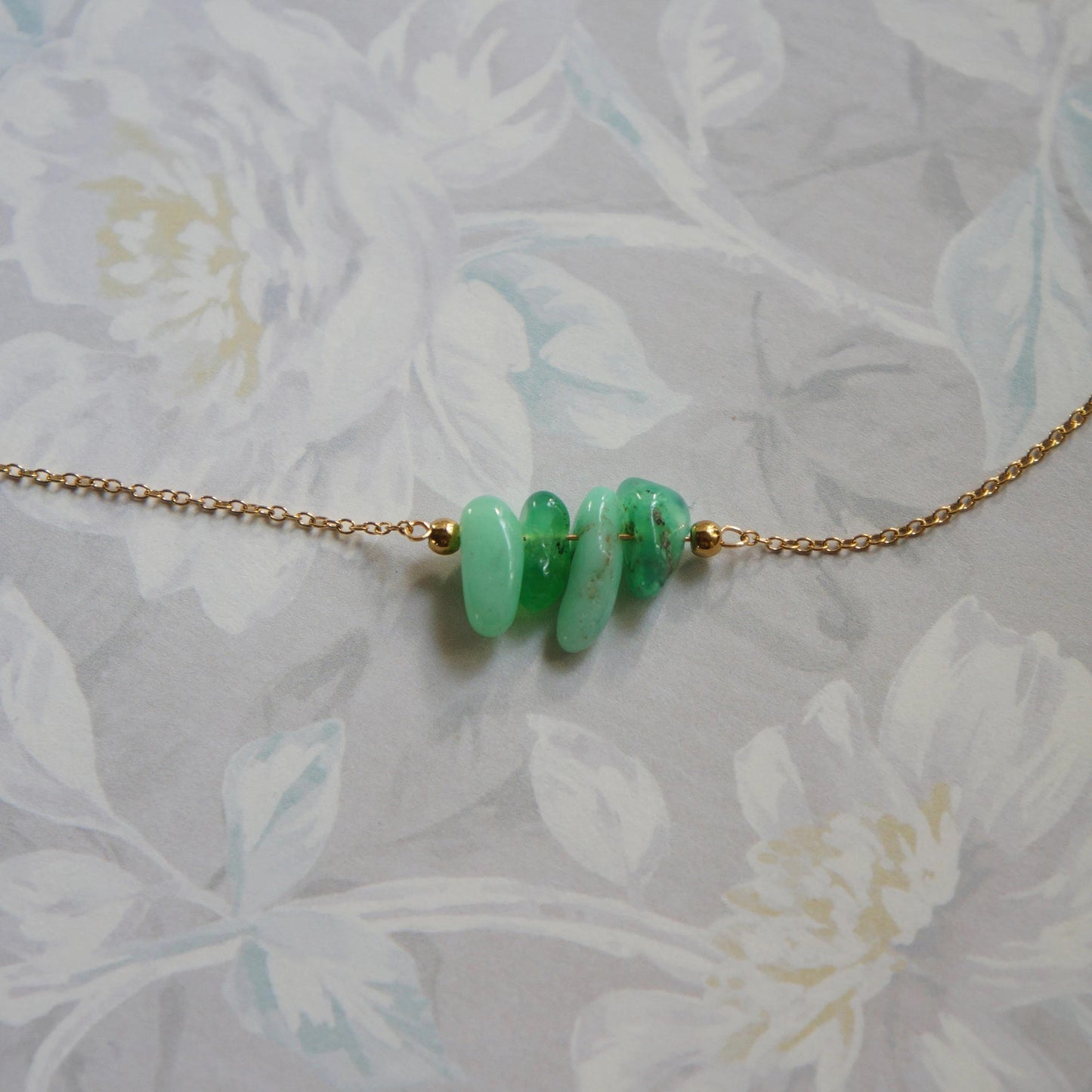 Chrysoprase Necklace Raw Crystal