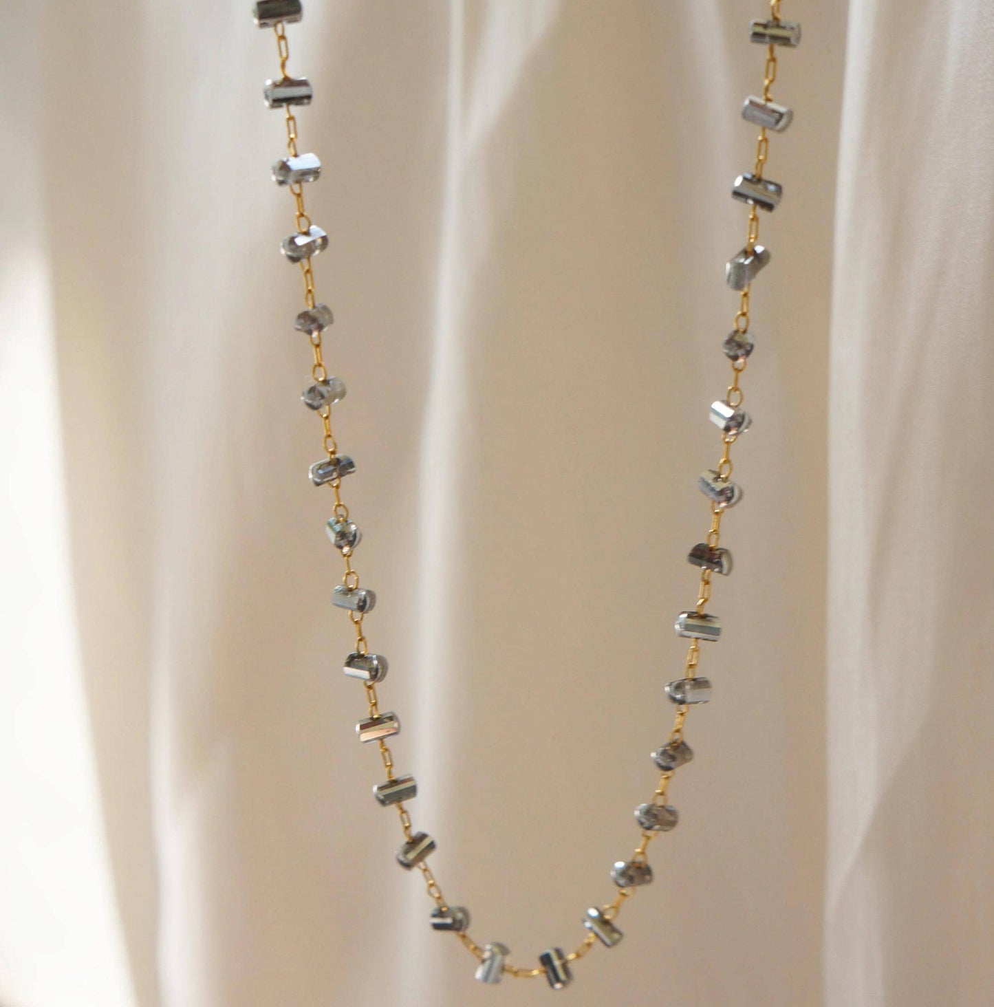 Dainty Hematite Unique Sparkly Necklace