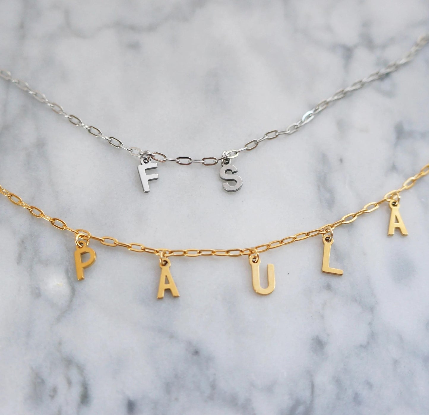 18KT Plated Tiny Initial Letter Necklace