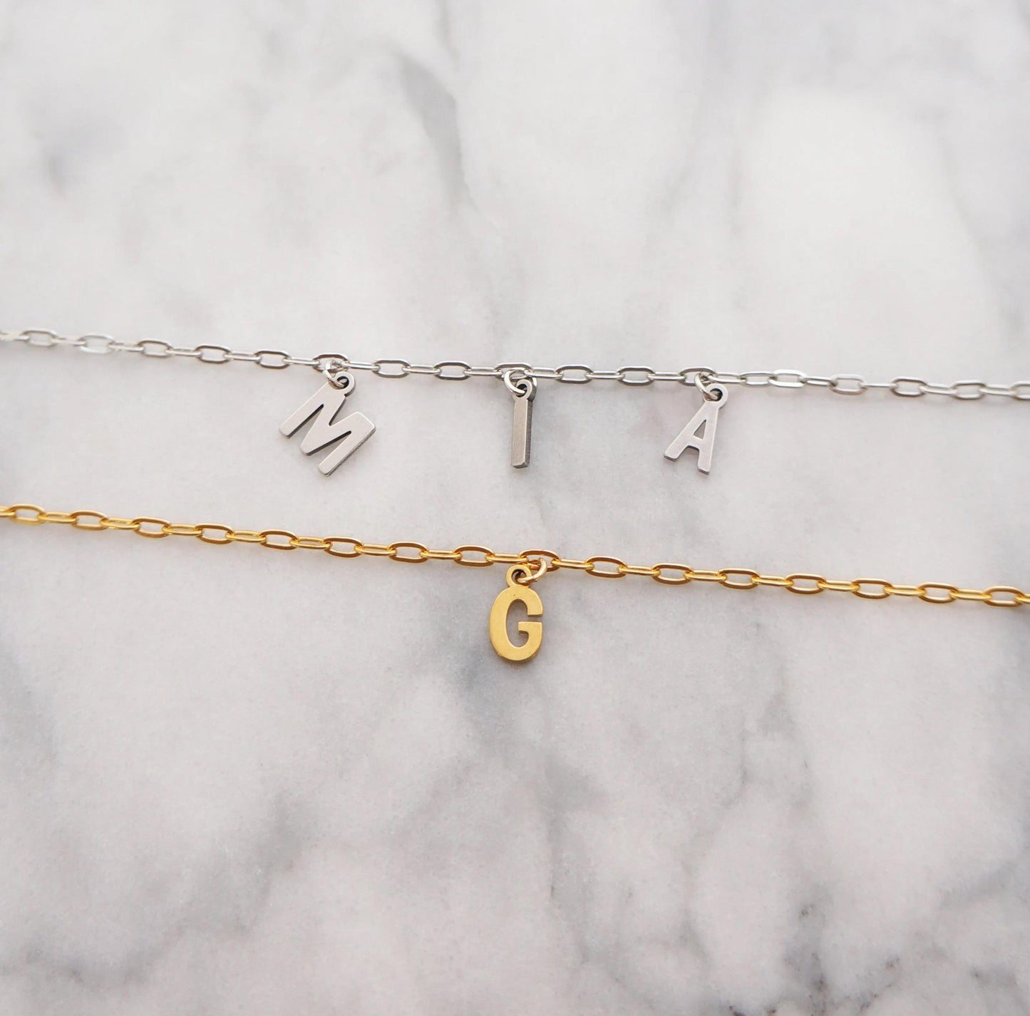 Personalized Initial Bracelet on Paper Clip Chain, Delicate Gold Letter Jewelry, Custom Alphabet Bracelet for Her, Minimalist Jewelry Gift