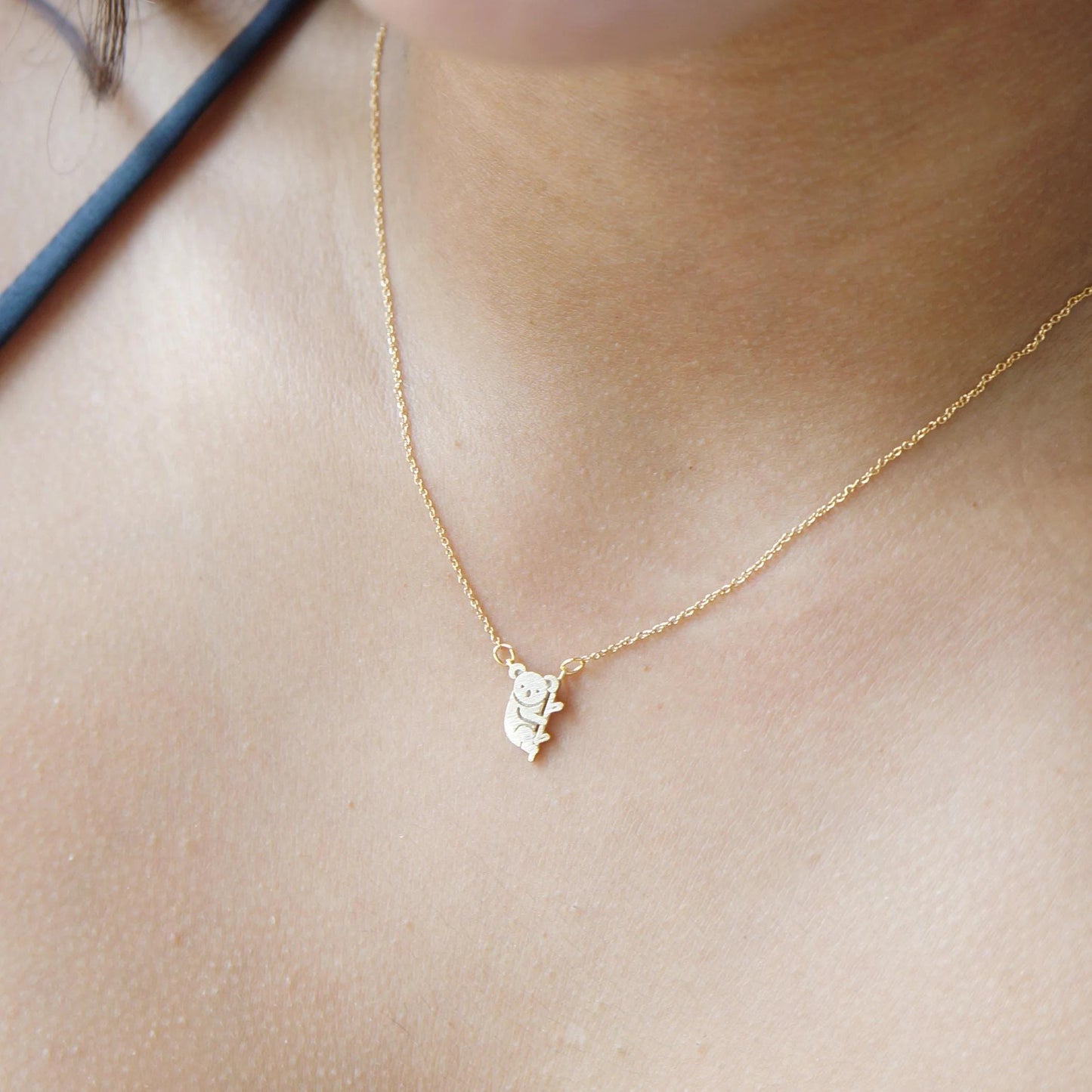 Gold Petite Koala Necklace\