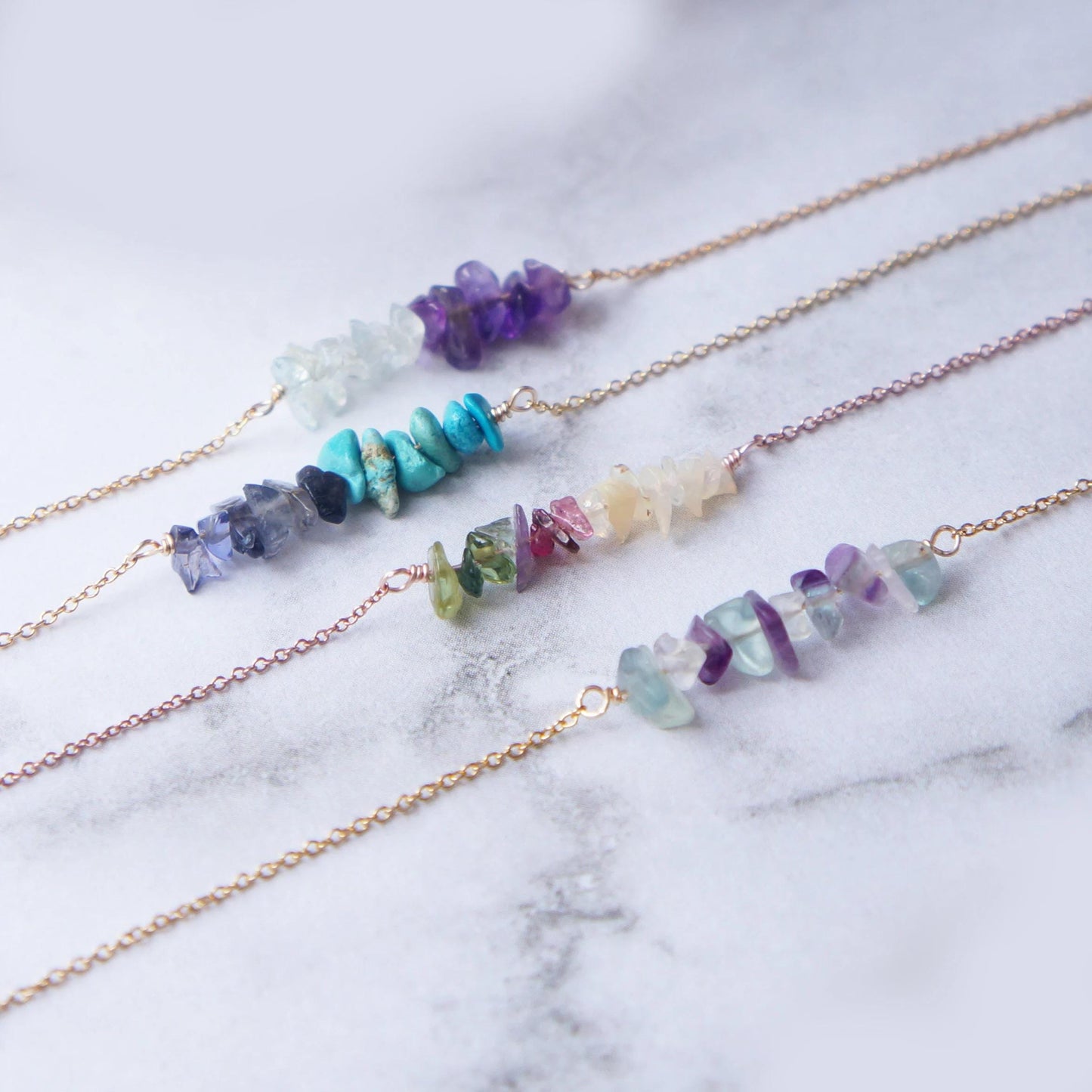 Birthstone Necklace Natural Gemstones