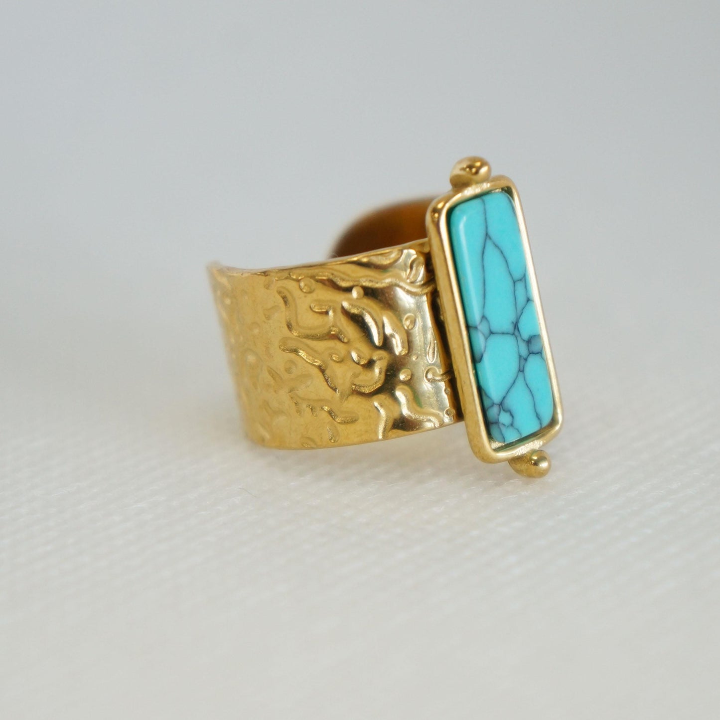 Gold Turquoise Chunky Ring