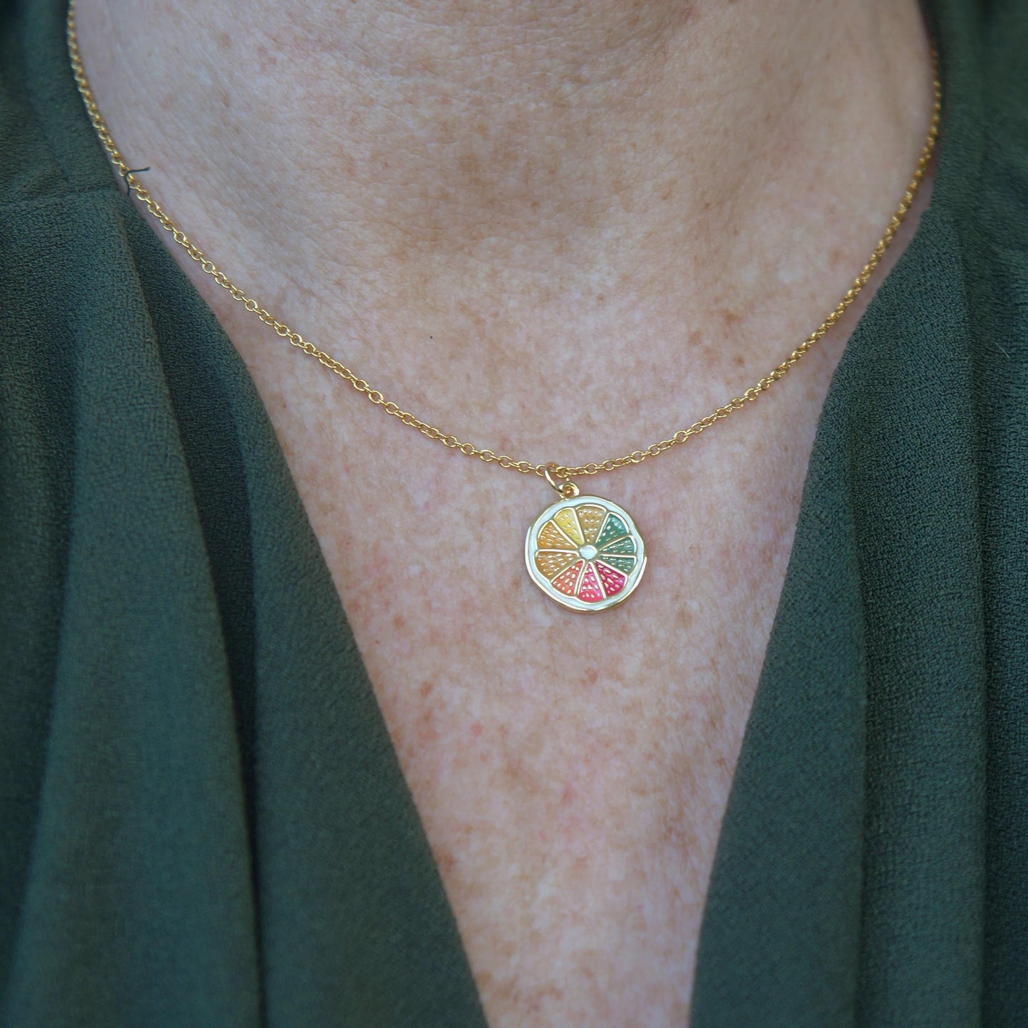 Colorful Fruit Charm Necklace