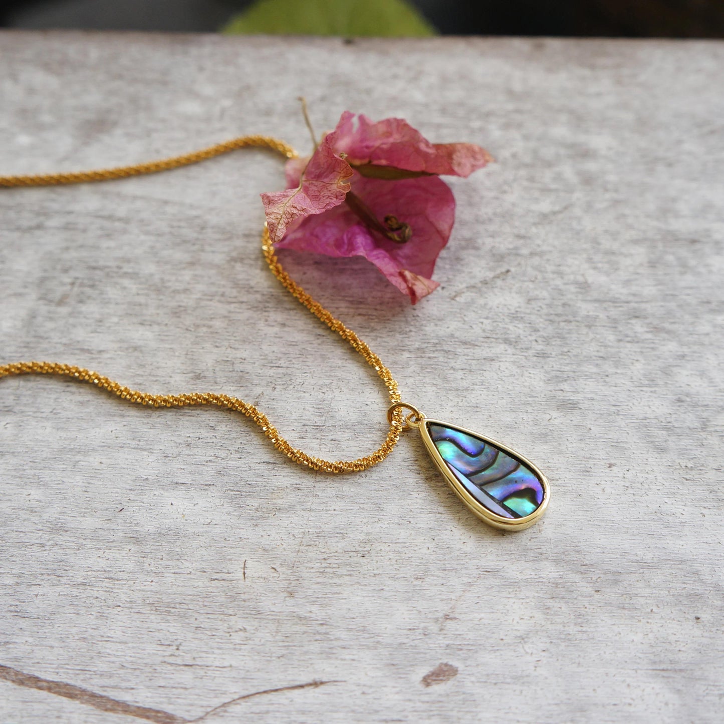 Gold Shell Drop Necklace