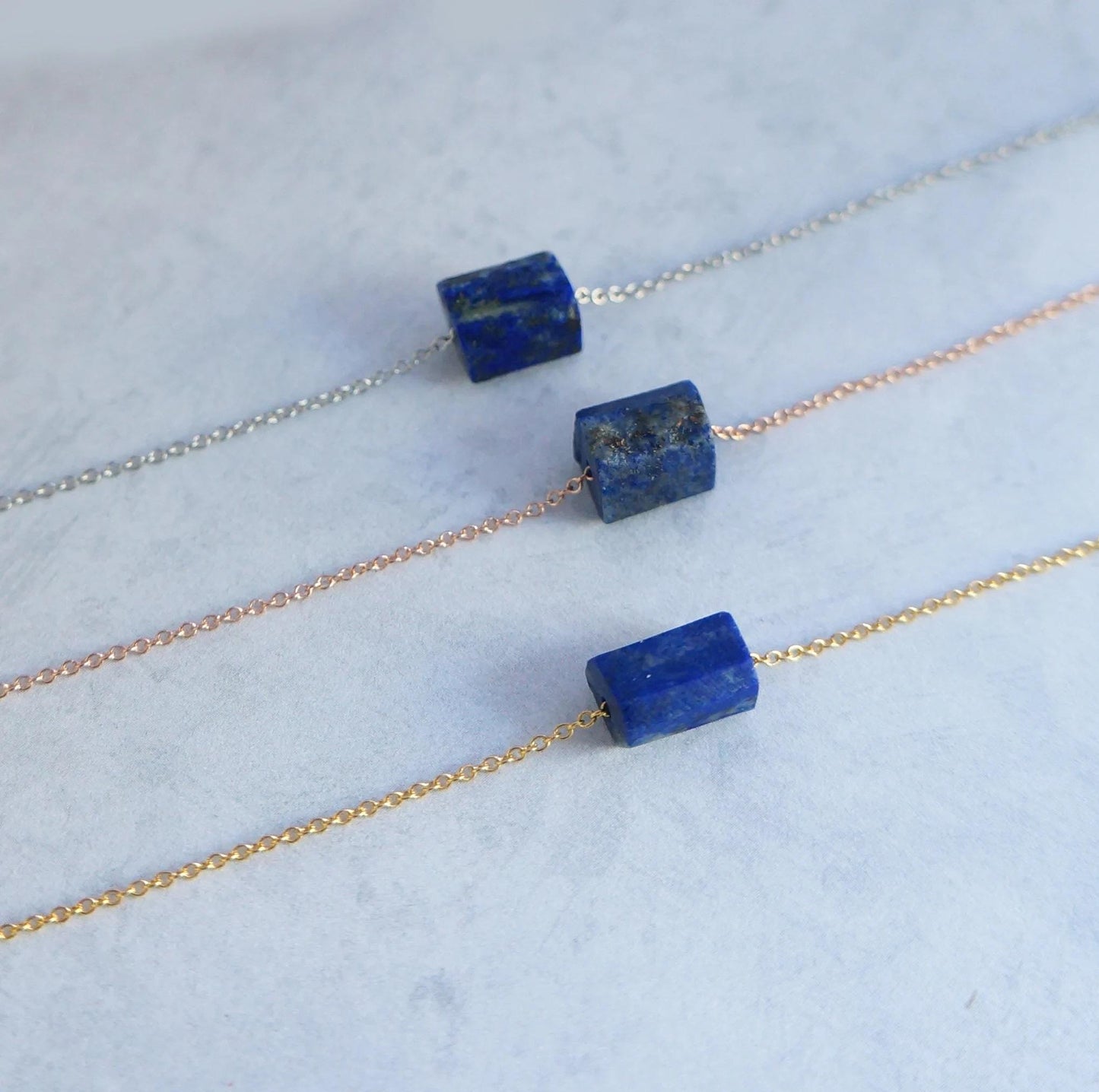 Raw Crystal Necklace Blue Lapis Lazuli Necklace  Rough Stone Layering Necklace Natural Lapis Lazuli Stone Pendant Crystal Necklace