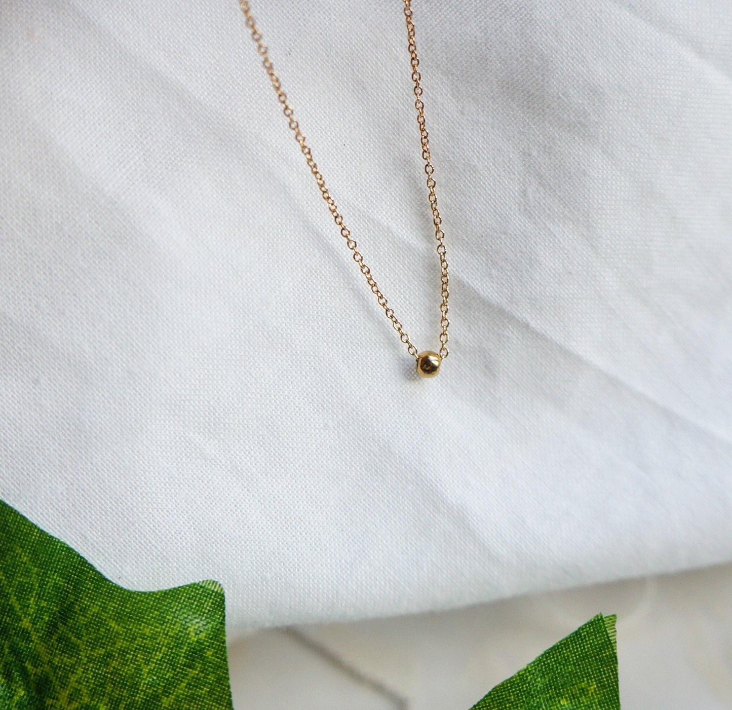 Tiny Bead Necklace Rose Gold Silver Gold Beads Necklace Dainty Necklace Tiny Necklace Gift for Her Wish Necklace