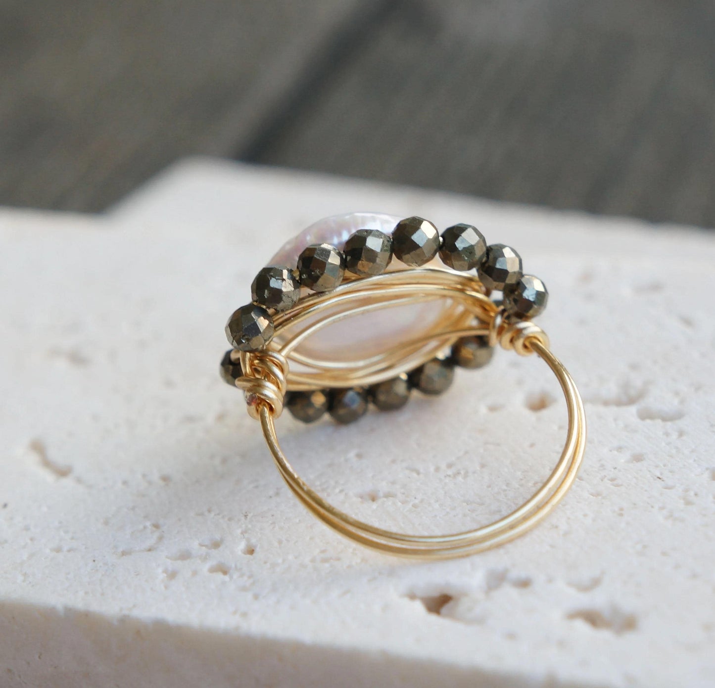 Coin White Pearl Ring