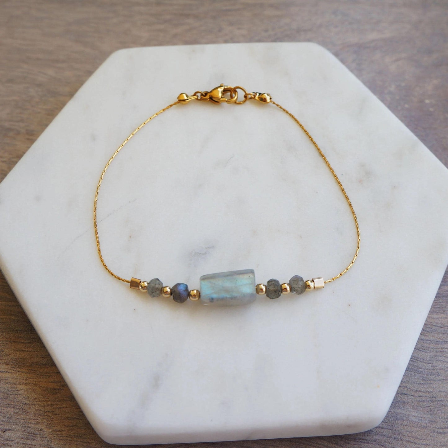 Labradorite Bracelet Dainty Beaded Bracelet