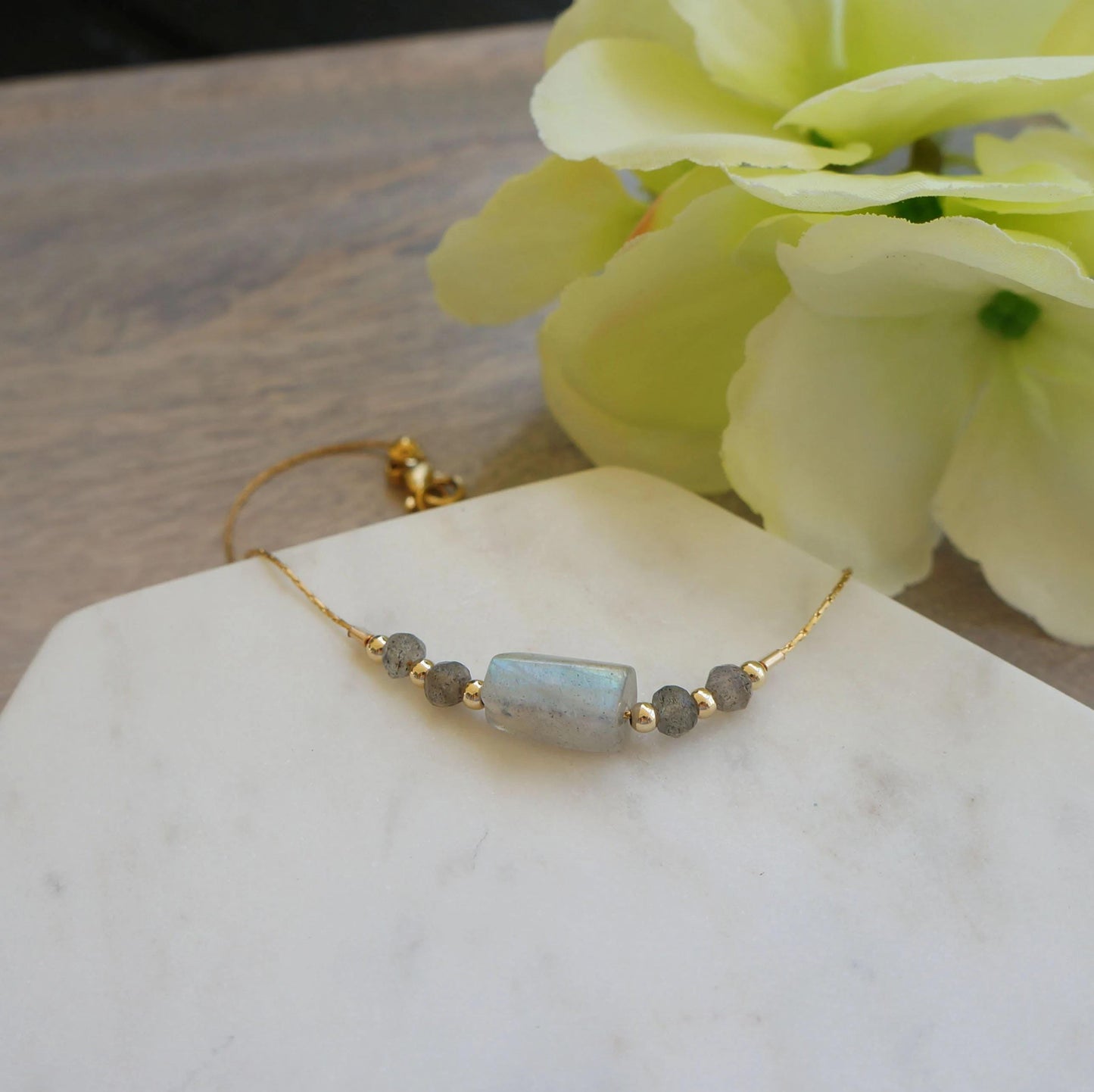 Labradorite Bracelet Dainty Beaded Bracelet