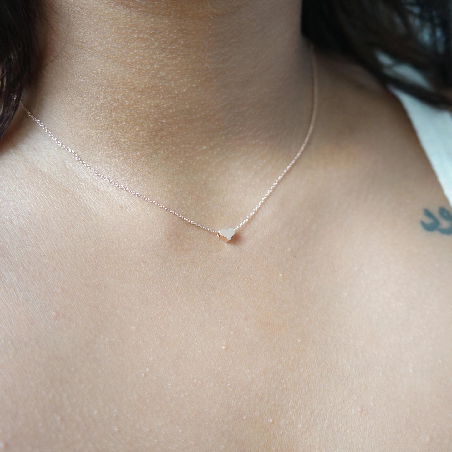 Dainty Necklace Tiny Heart Minimalist Heart Necklace