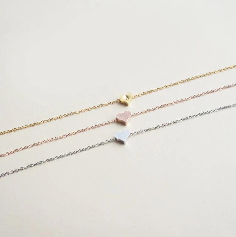 Dainty Necklace Tiny Heart Minimalist Heart Necklace