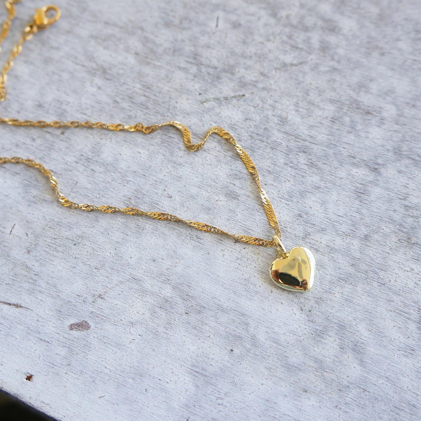 Tiny Gold Puffy Heart Necklace 14Kt Gold Plated Small Heart Necklace for Woman Minimalist Necklace Friendship Necklace Bridesmaids Gifts