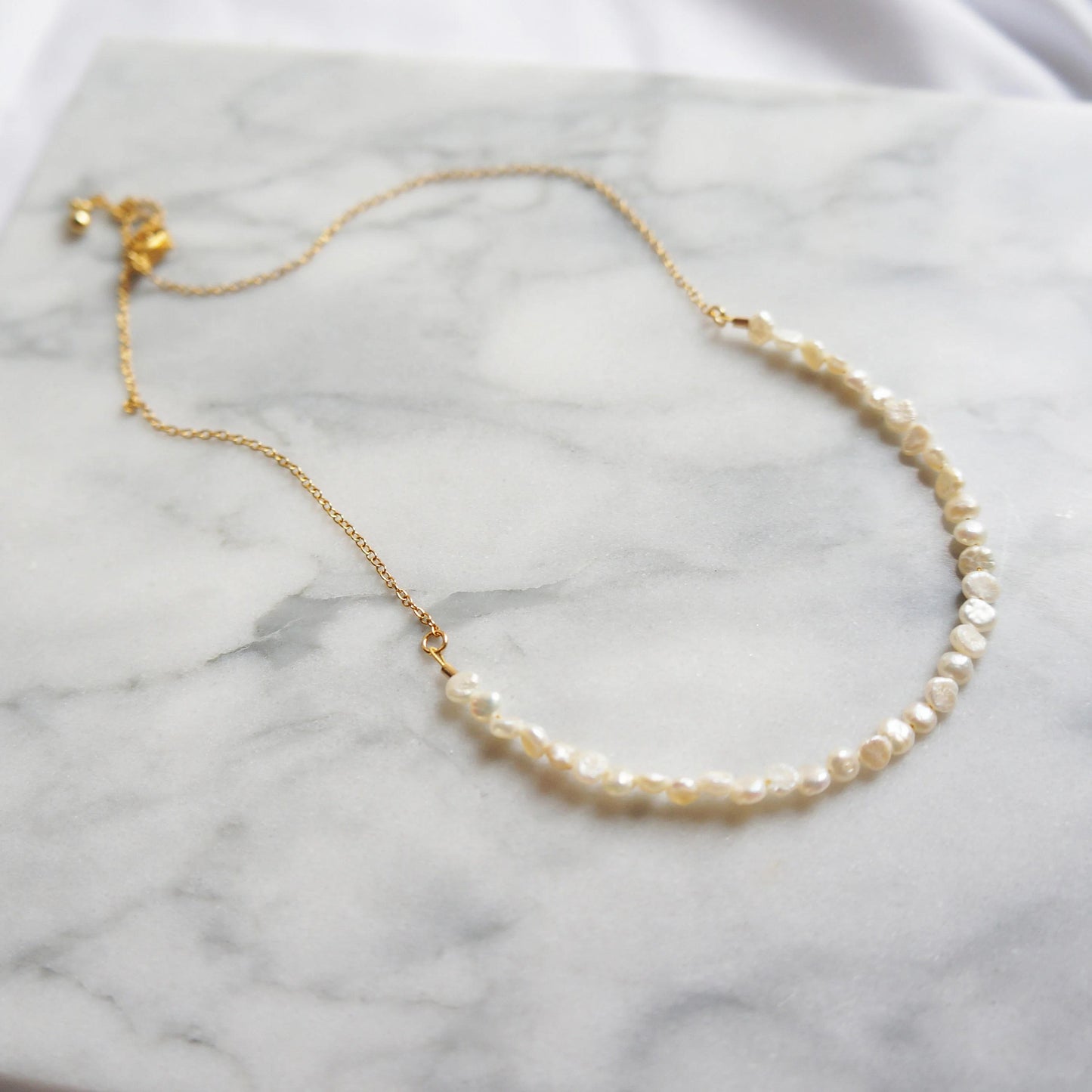 Tiny Pearls Choker Necklace Dainty Pearl Necklace Adjustable Delicate June Birthstone Gift Bridesmaids Necklace Gift Natural Pearls