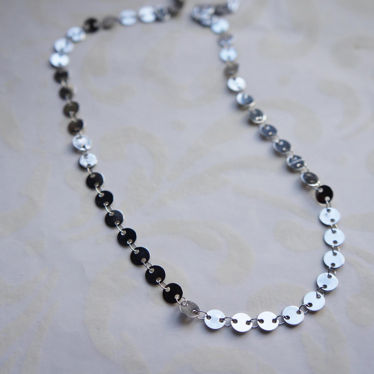 Dainty Dot Silver Choker Chain Necklace