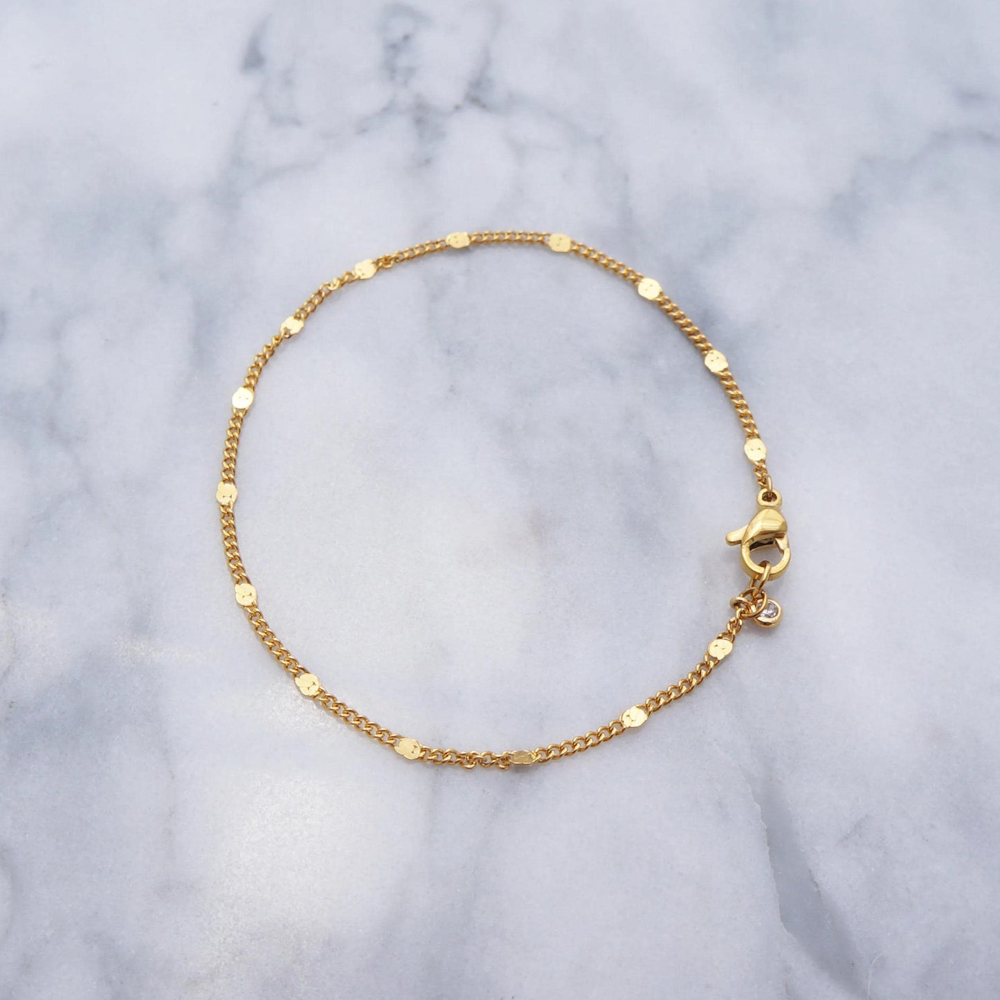 Gold Bracelet Dainty Sparkling Chain