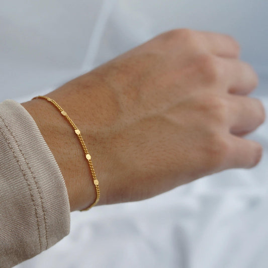 Gold Bracelet Dainty Sparkling Chain