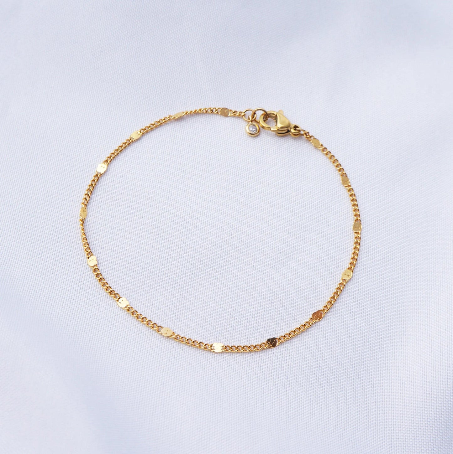 Gold Bracelet Dainty Sparkling Chain