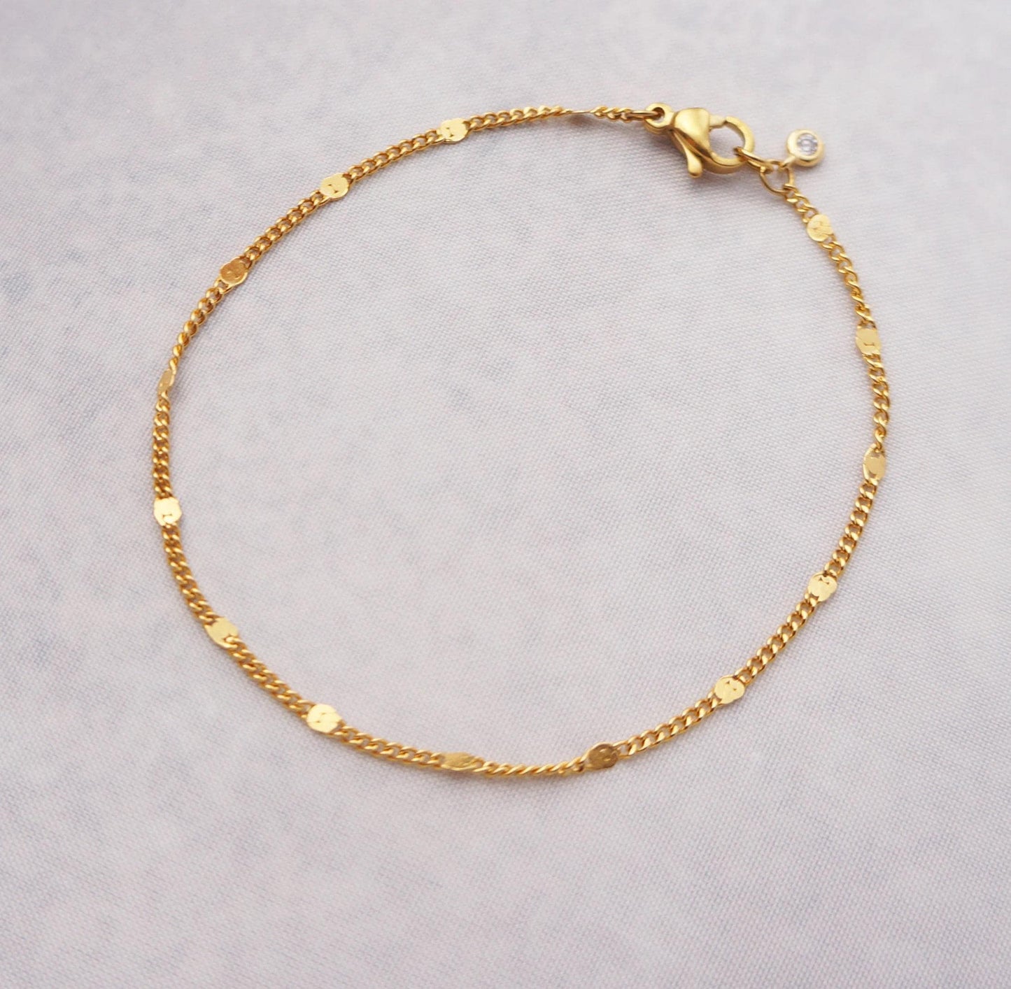 Gold Bracelet Dainty Sparkling Chain