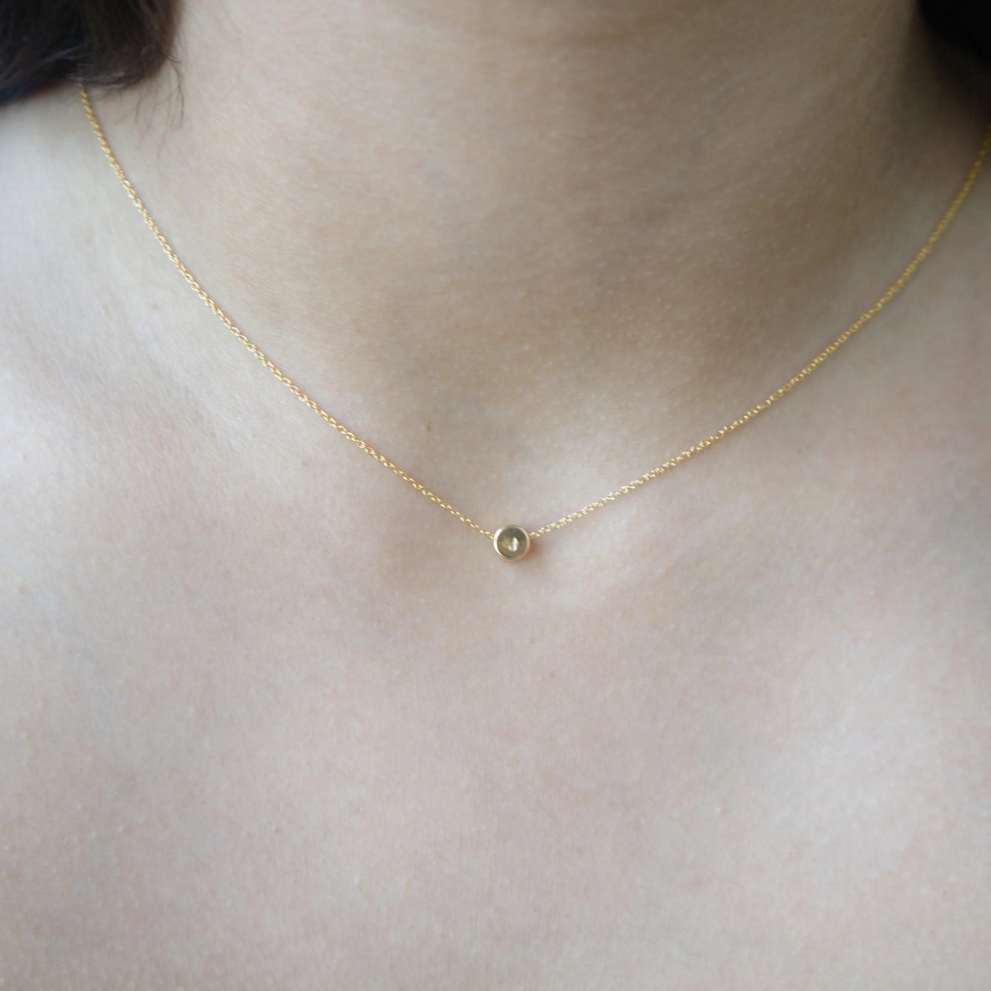 Minimalist Necklace Tiny Dot Initial Gold Necklace Letter Necklace Dainty Necklace Personalized Minimal Jewelry Gift