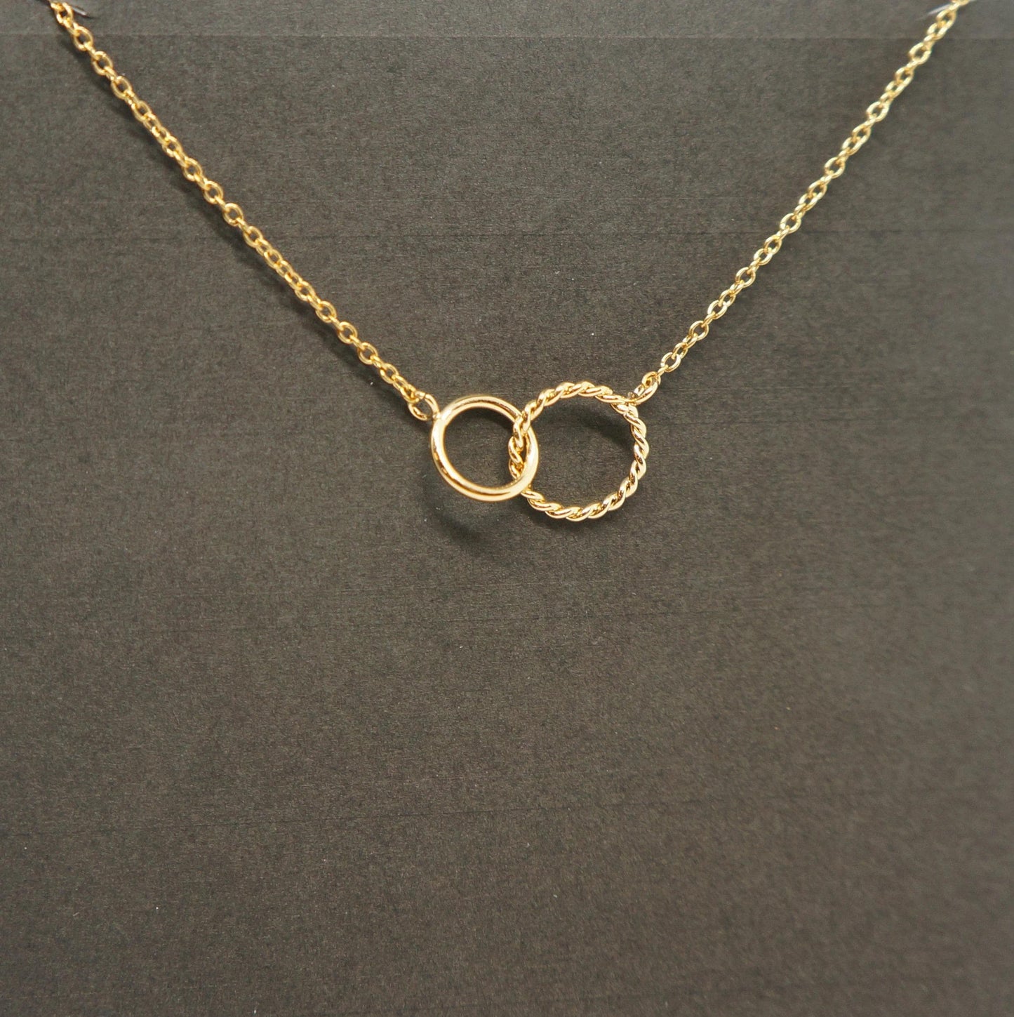 Mini Interlocking Circles Necklace Mother Daughter