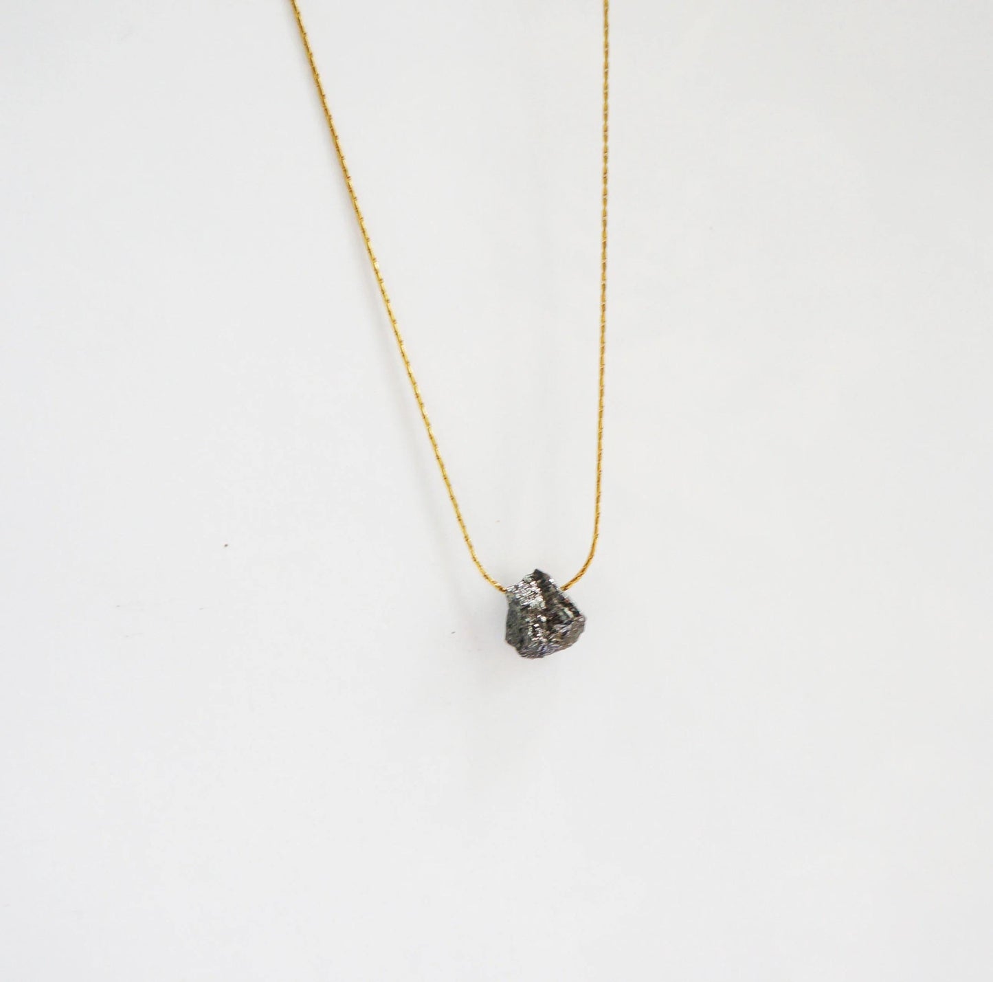 Raw Crystal Necklace Natural Black Pyrite Necklace Rough Stone Layering Necklace Pyrite AAA Stone Pendant Protection Powerful Necklace