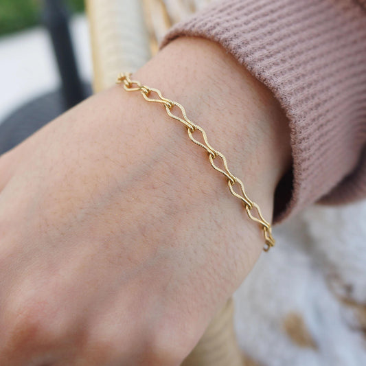 Gold Chain Bracelet, Matte Finish