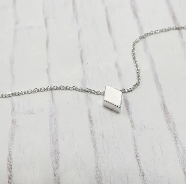 Tiny Necklace Initial DIAMOND Necklace Bridesmaids Personalized Dainty Necklace Minimalist Necklace Bridesmaid Proposal Gift Idea