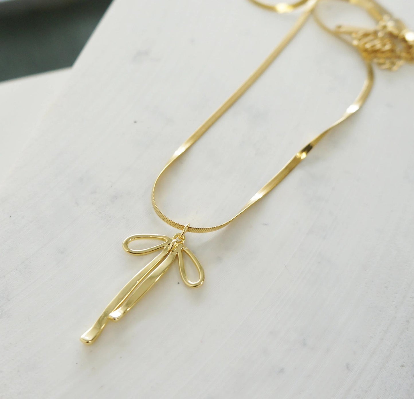 Gold Bow Necklace