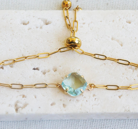 Aquamarine Color Crystal Bracelet