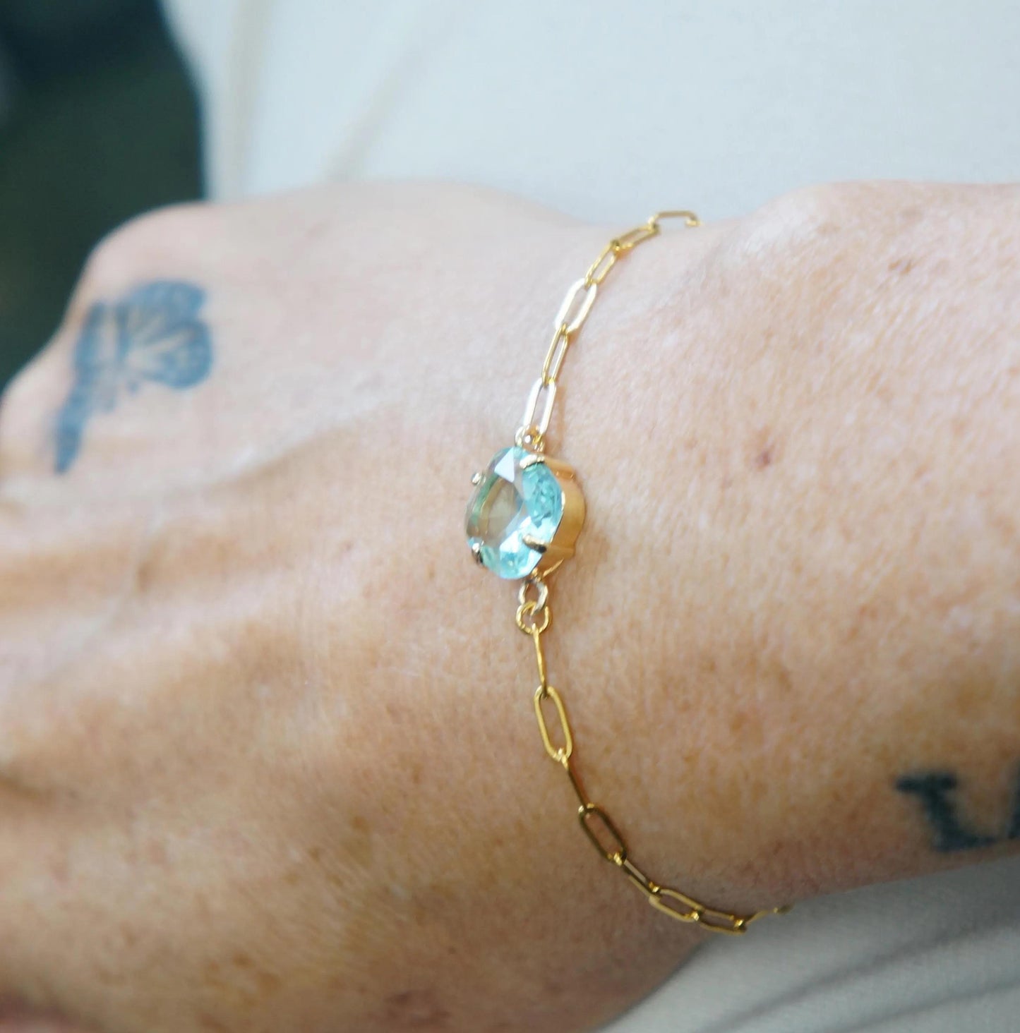 Aquamarine Color Crystal Bracelet