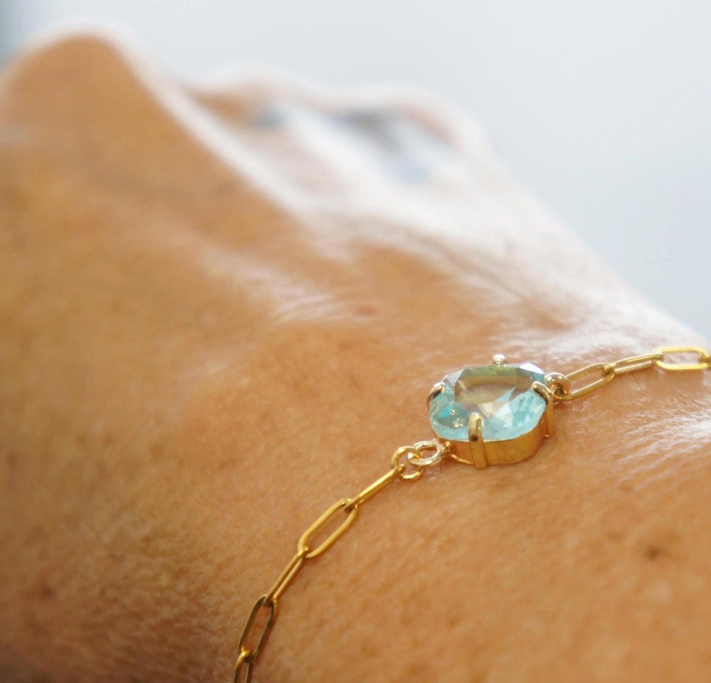 Aquamarine Color Crystal Bracelet