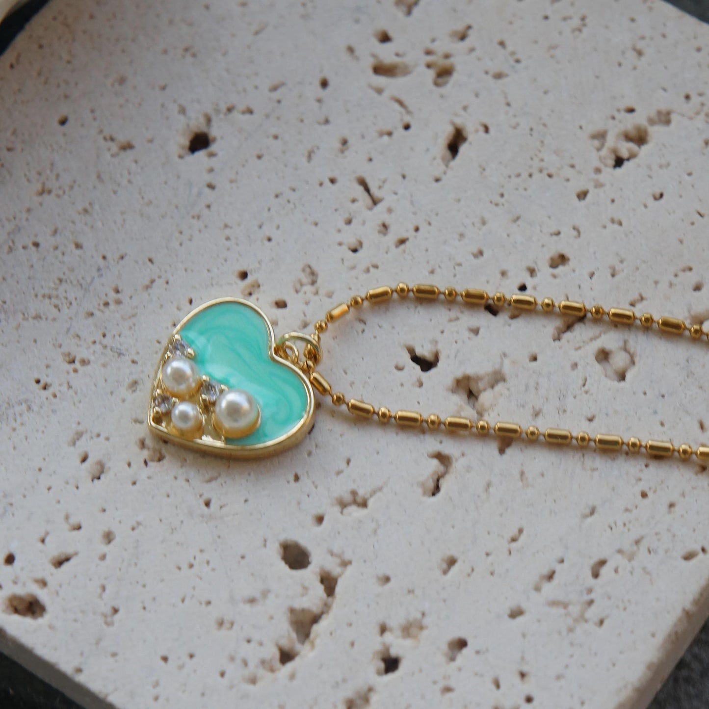 Gold Heart Beach Necklace