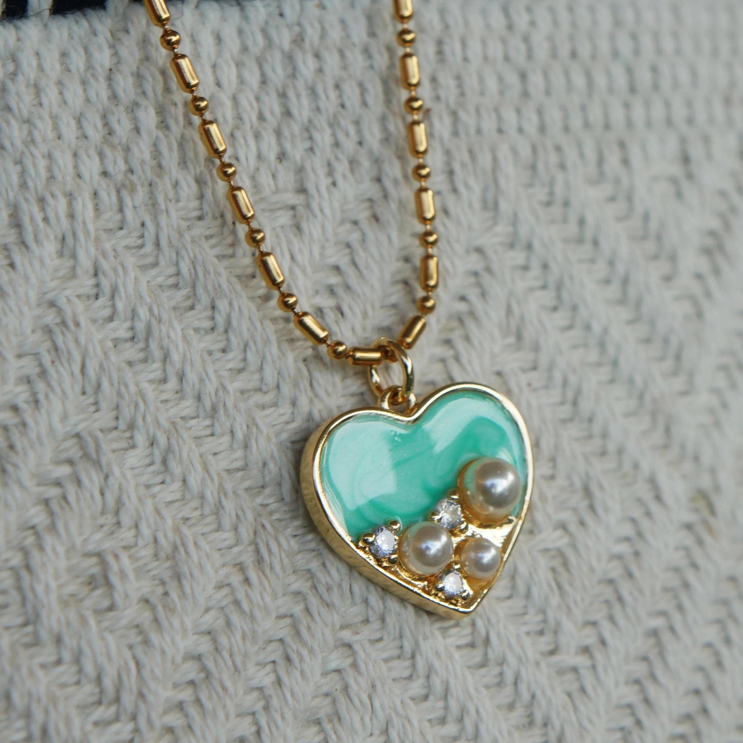 Gold Heart Beach Necklace