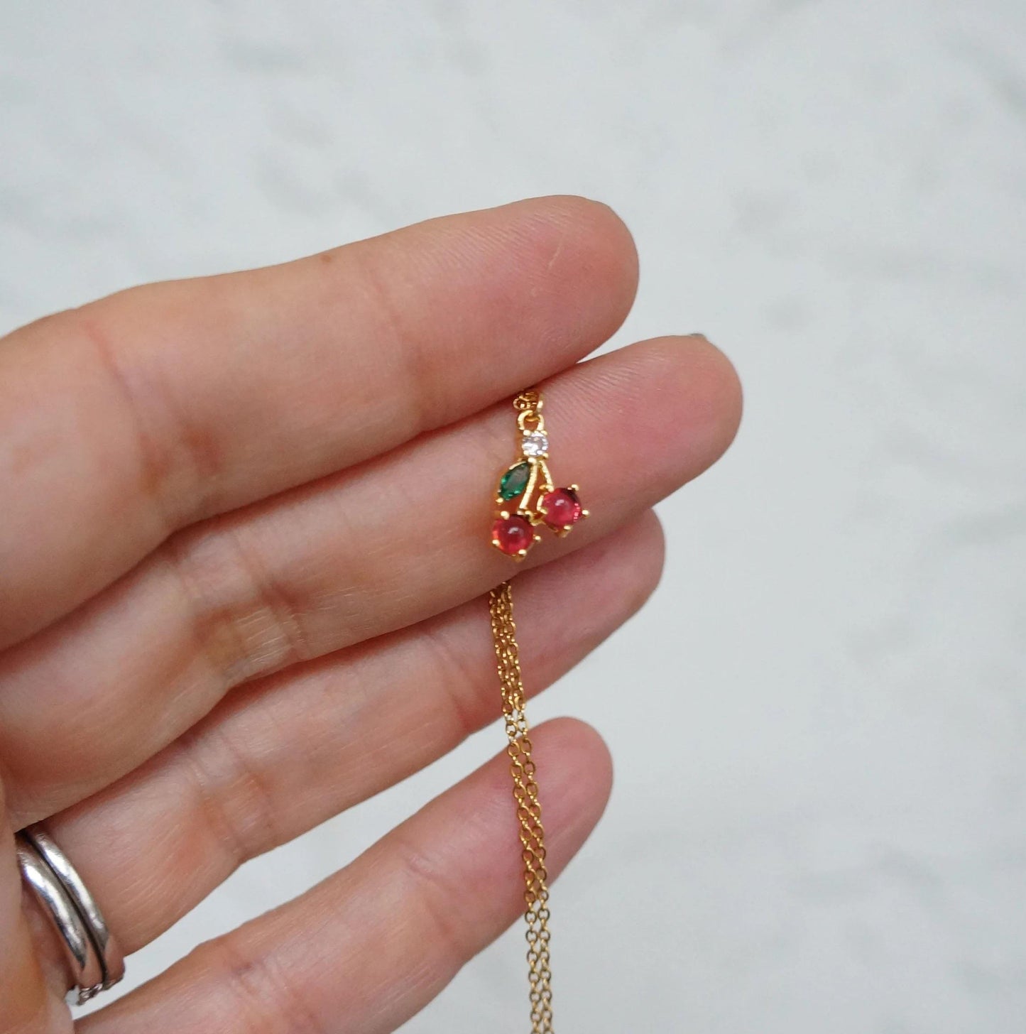 Gold Tiny Necklace Fruit Necklace