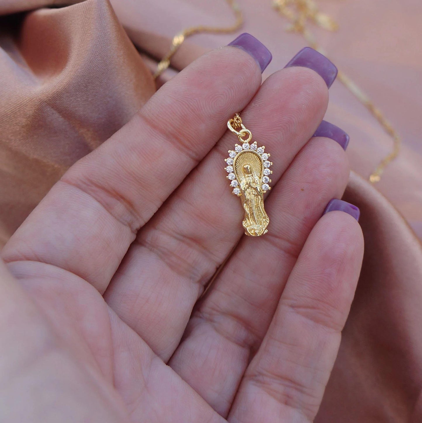 Delicate Small Virgin Mary Necklace