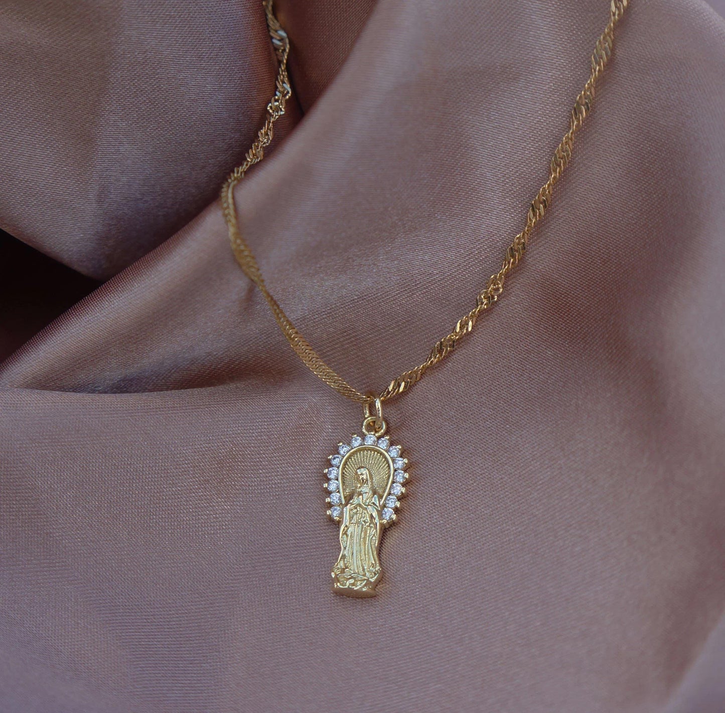 Delicate Small Virgin Mary Necklace