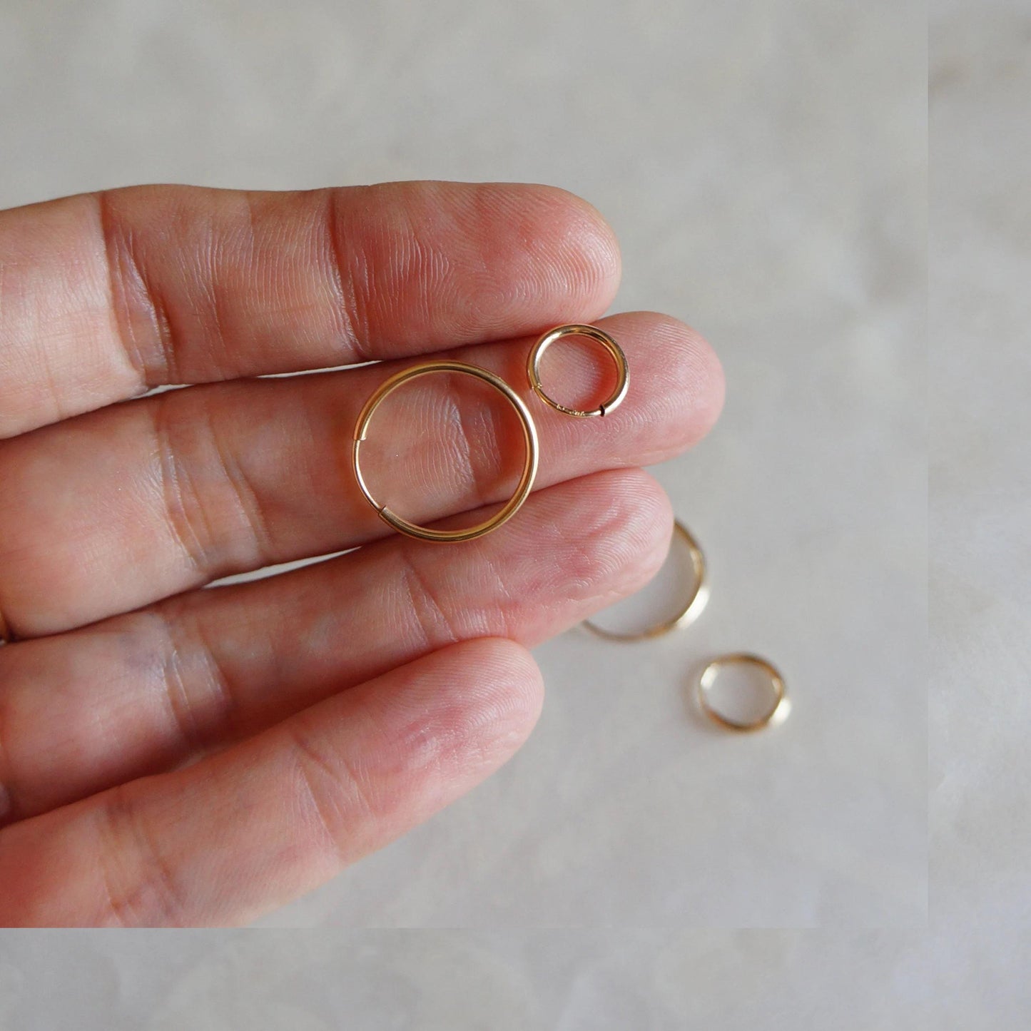 Tiny Hoop Earrings Cartilage Earrings 14kt GOLD FILLED Endless Hoops Tiny Gold Hoop Earrings Sleeper Earrings Minimalist Tiny Gold Earrings