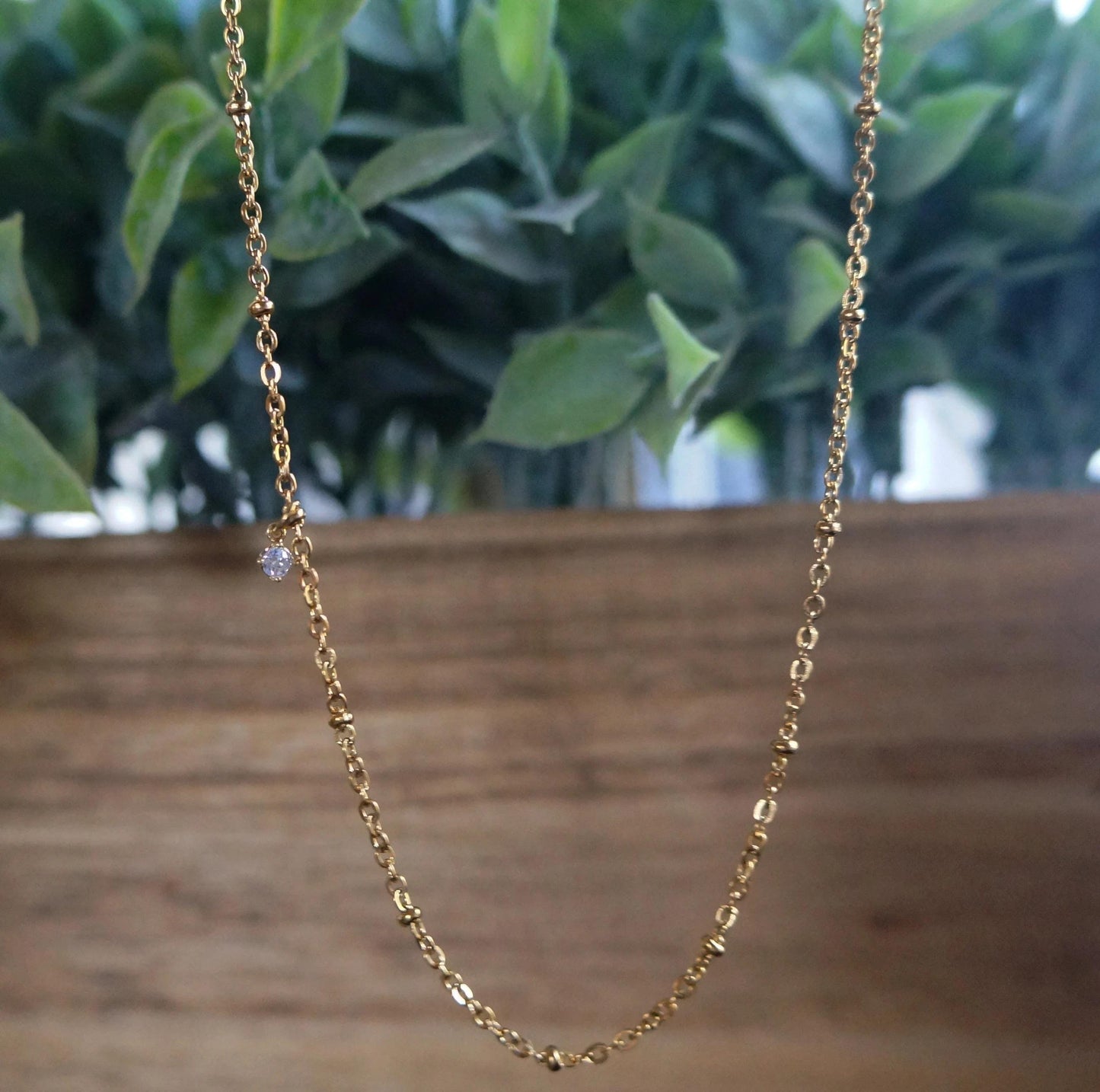 Gold Dainty Satellite Sparkle Chain Delicate Layered Chain Minimalist Necklace Crystal Charm Choker Chain Necklace Jewelry Gift for Women