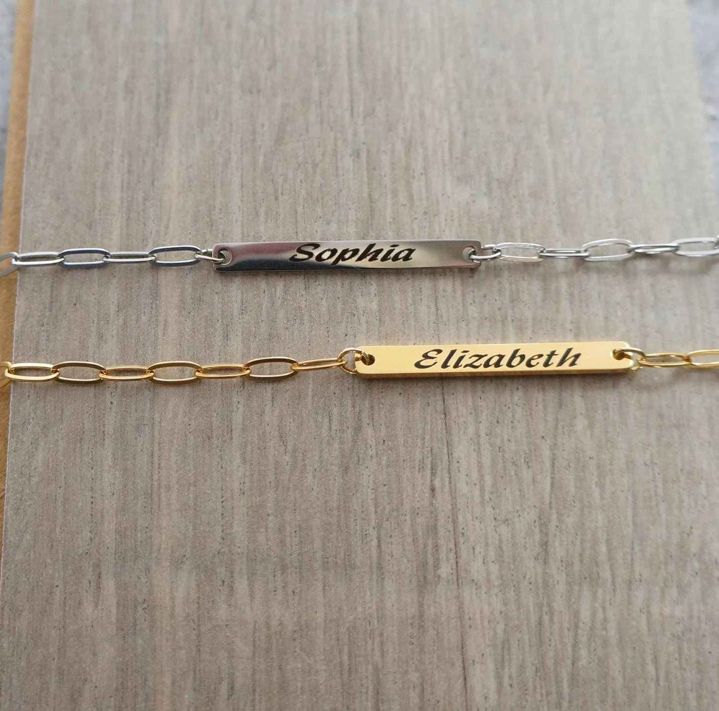 Engraved Bar Necklace for Woman Personalized