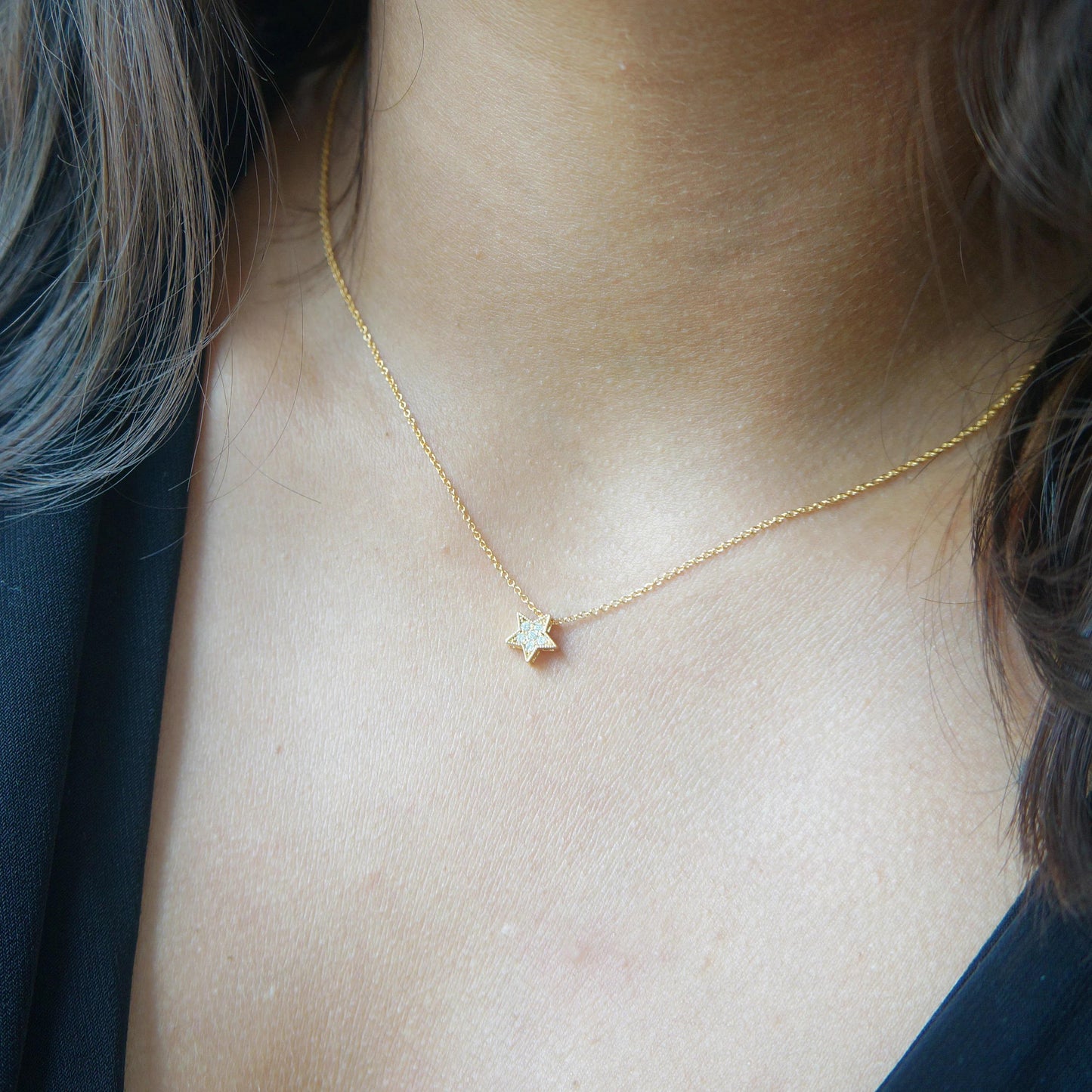 Tiny Gold Star Necklace Gift for Her Bridesmaid Gift Flower Girl Dainty Minimal Necklace Gold Sparkly Star Cute Celestial Gift Idea