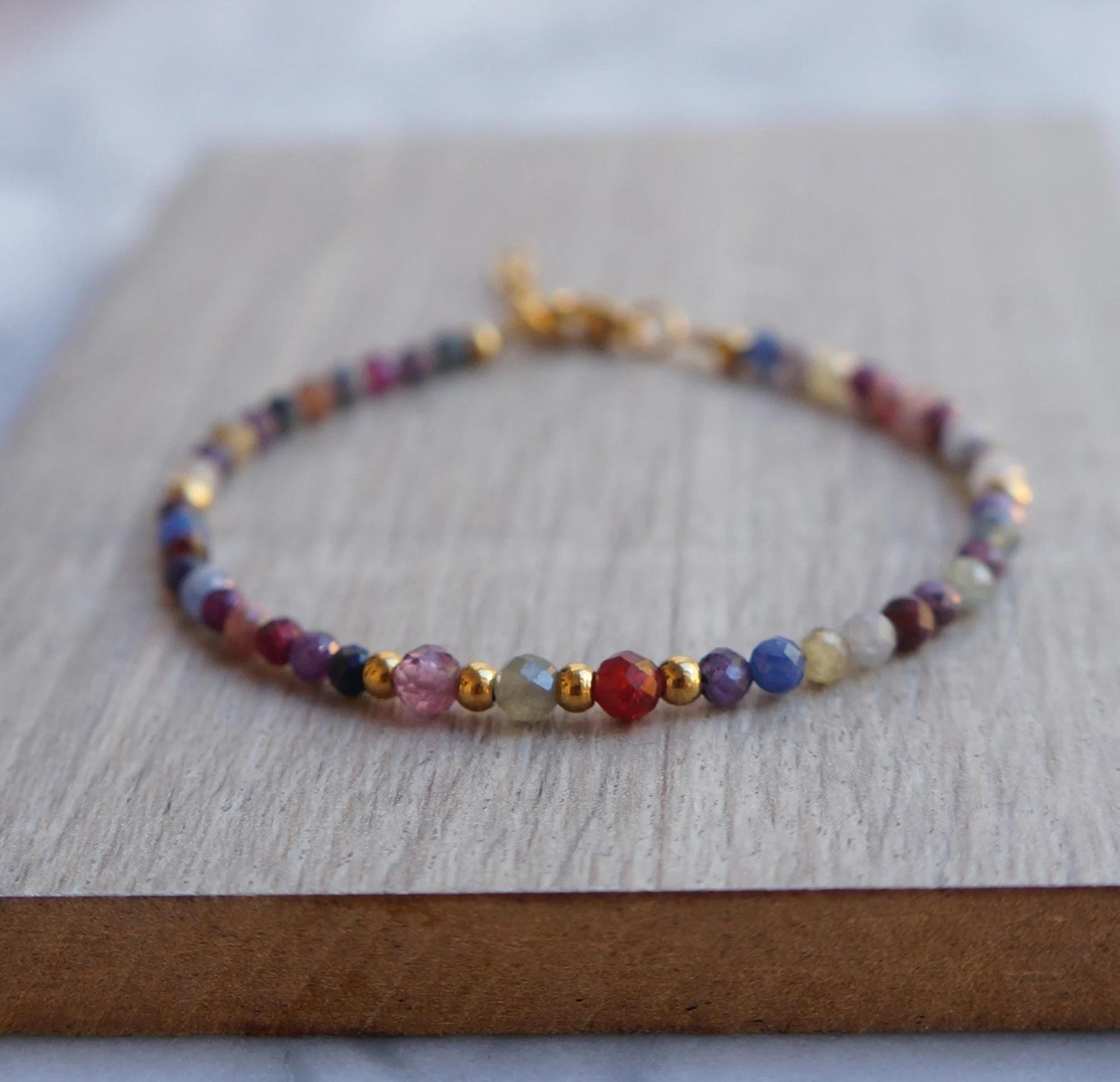 Multi Sapphire Bracelet September Birthstone Natural Burma Sapphire Tiny Stones Bracelet for Women Gift Gemstone Bracelet Genuine Sapphire