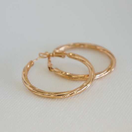 18kt Gold Plated Hoops, Large Hoop Earrings, Minimalist Jewelry, Statement Earrings, Twisted Hoops Earrings, Gift For Her, Birthday