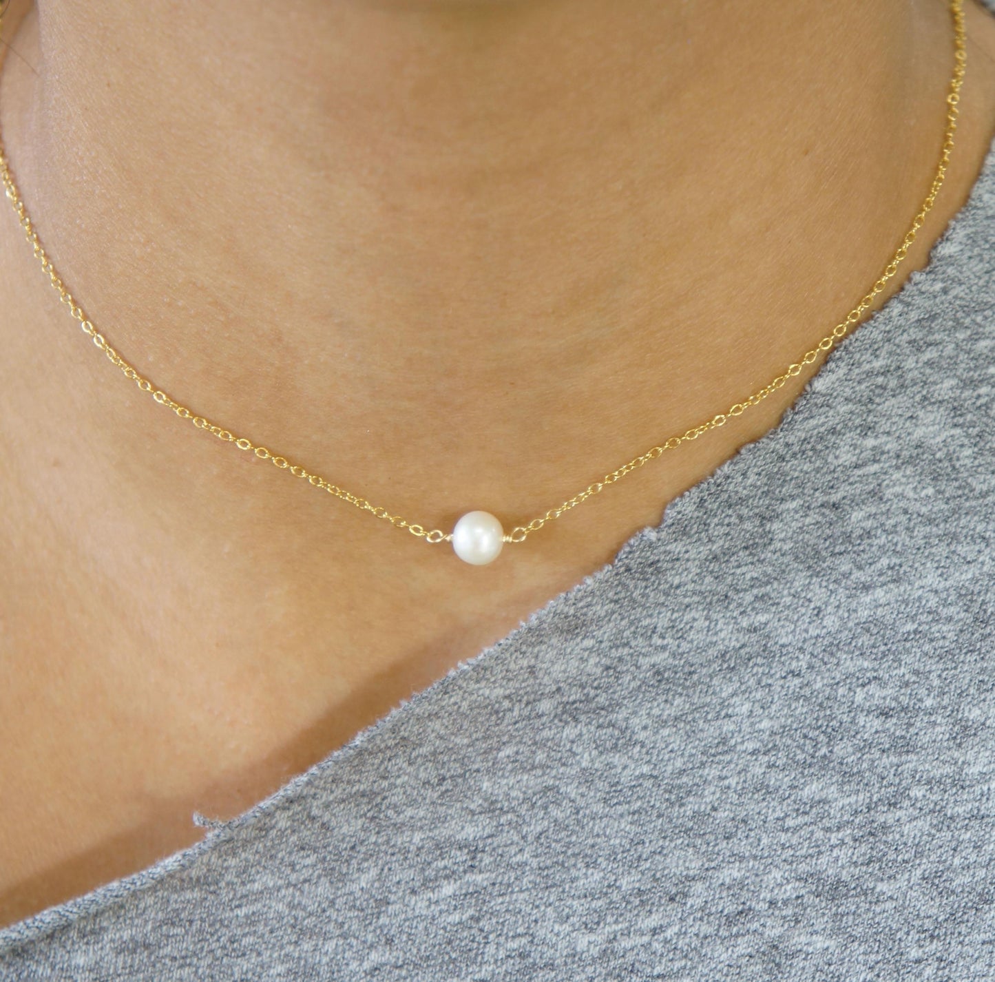 White Pearl Necklace, Natural Bridal Jewelry, June Birthstone Gift, Elegant Jewelry, Gift for Her, Perfect Pearl Jewelry